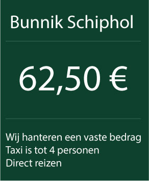 taxi bunnik schiphol